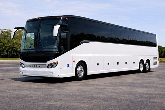 56-passenger charter bus available for charter in Goodyear, AZ